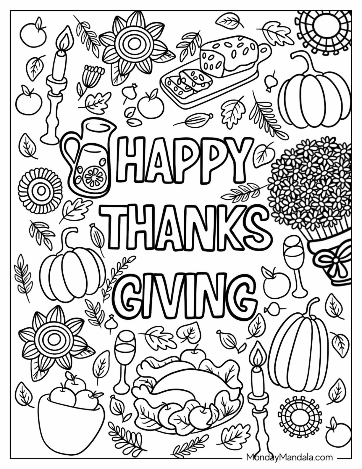 67 Thanksgiving Coloring Pages (Free Pdf Printables) intended for Happy Thanksgiving Worksheet