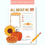 All About Me   Thanksgiving Printable Worksheet For Thanksgiving Elementary Worksheets