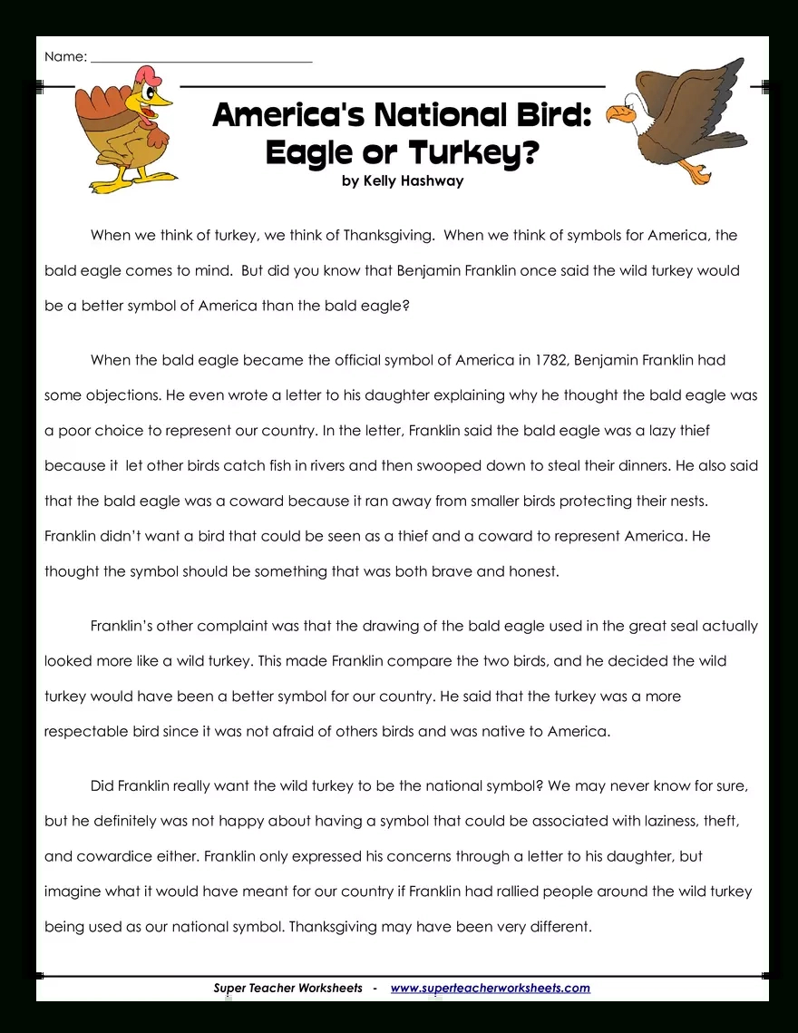 America&amp;#039;S National Bird - Edubirdie intended for Super Teacher Worksheets Thanksgiving Essay