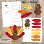 Build A Turkey Kid'S Craft, Printable Thanksgiving Craft In Turkey Thanksgiving Worksheet