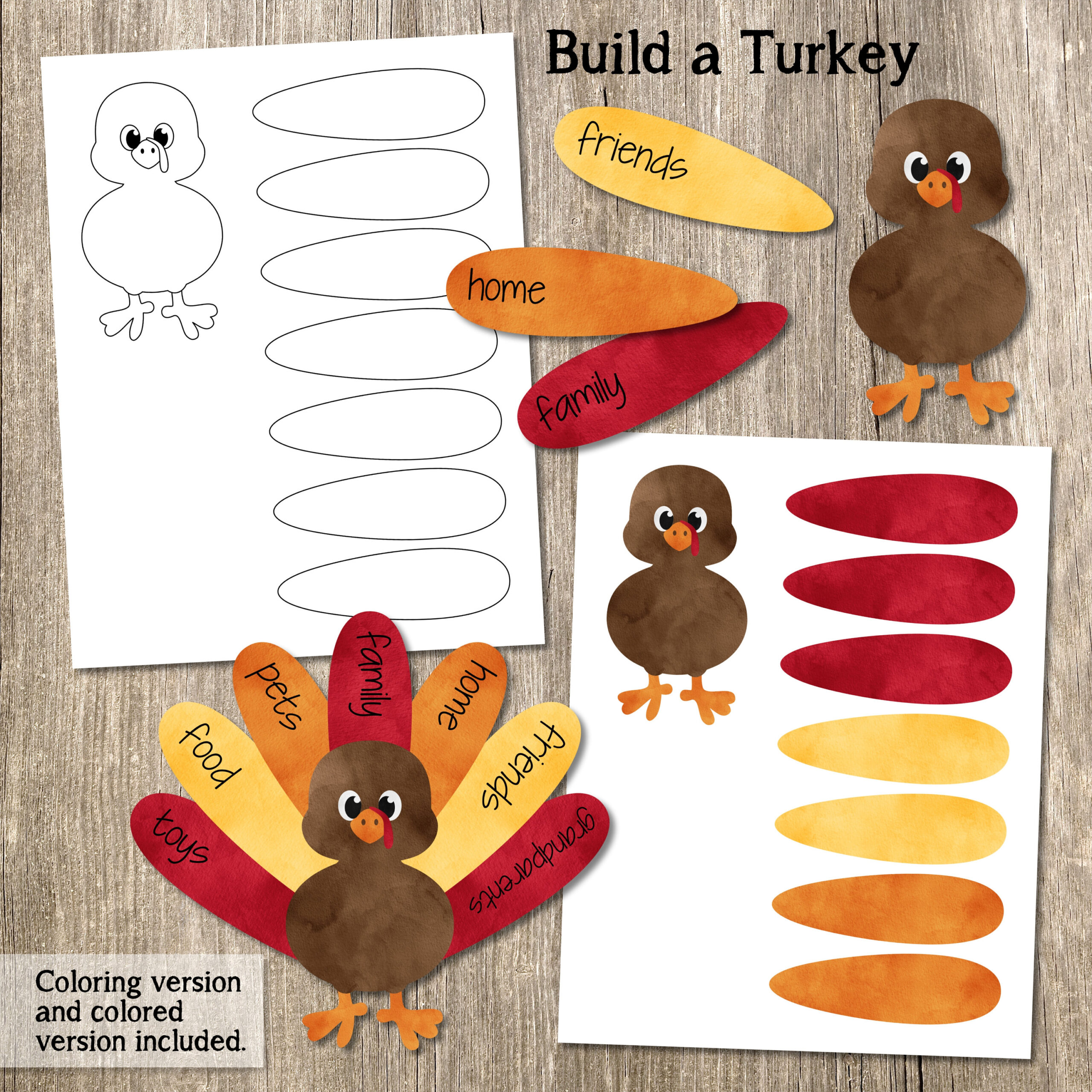 Build A Turkey Kid&amp;#039;S Craft, Printable Thanksgiving Craft in Turkey Thanksgiving Worksheet