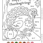 Colornumber Thanksgiving Math Worksheets Pertaining To Color By Number Thanksgiving Math Worksheets