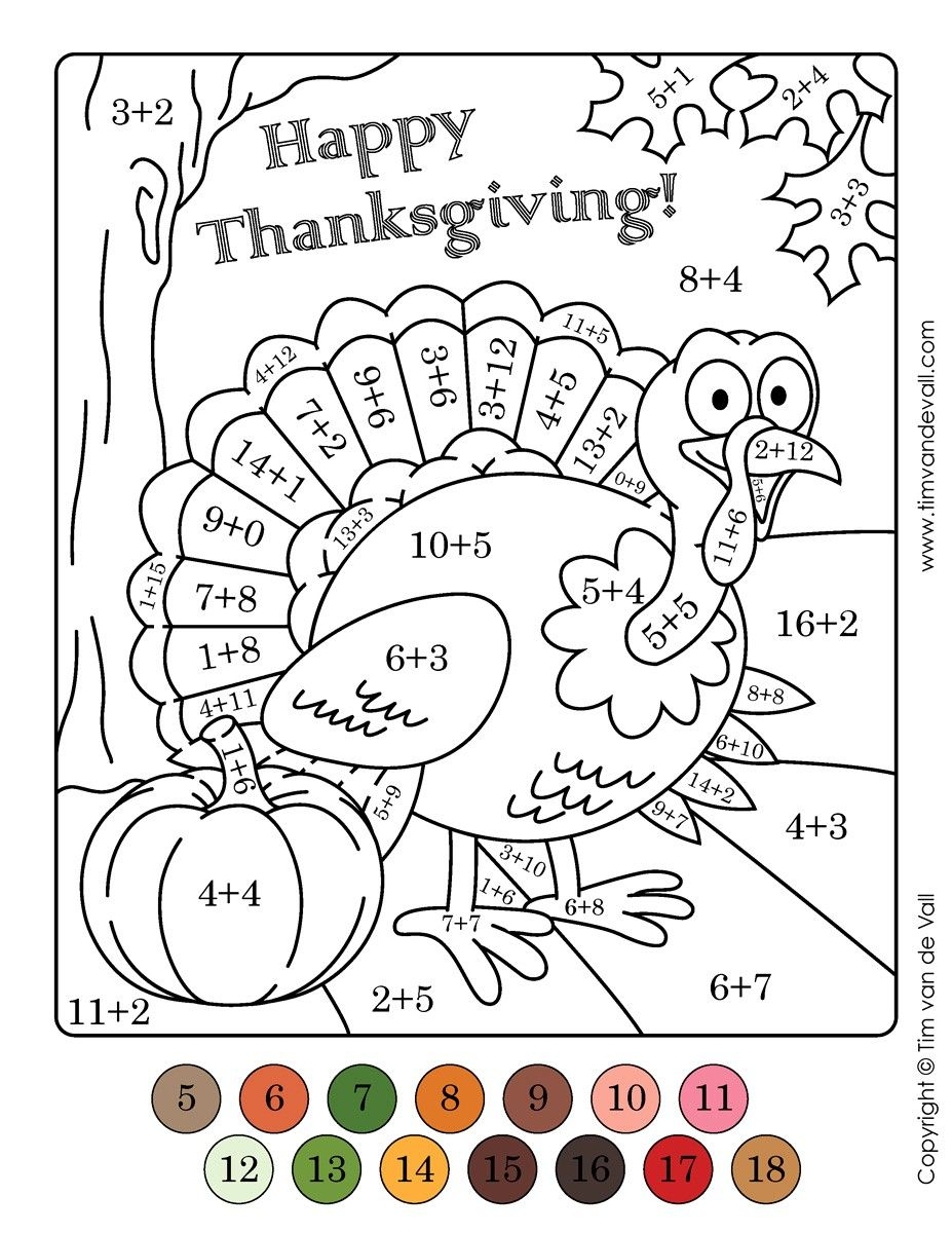 Colornumber Thanksgiving Math Worksheets pertaining to Color by Number Thanksgiving Math Worksheets
