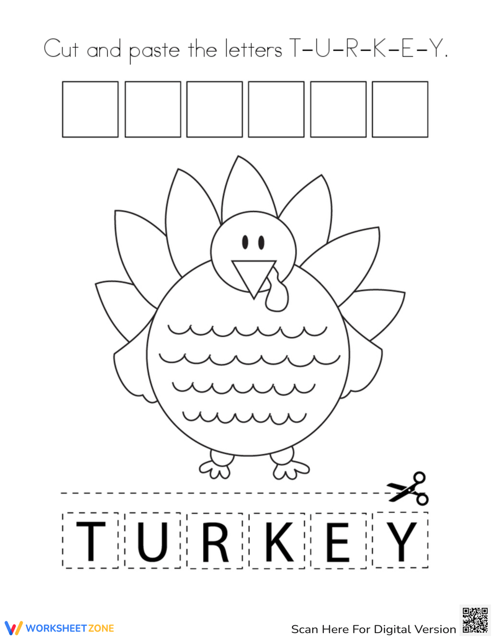 Cut And Paste Thanksgiving Worksheets Worksheets inside Thanksgiving Cutting Worksheets