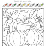 Free Colornumber Thanksgiving Printables   Artsy Pretty Colors Throughout Thanksgiving Worksheets Color By Number