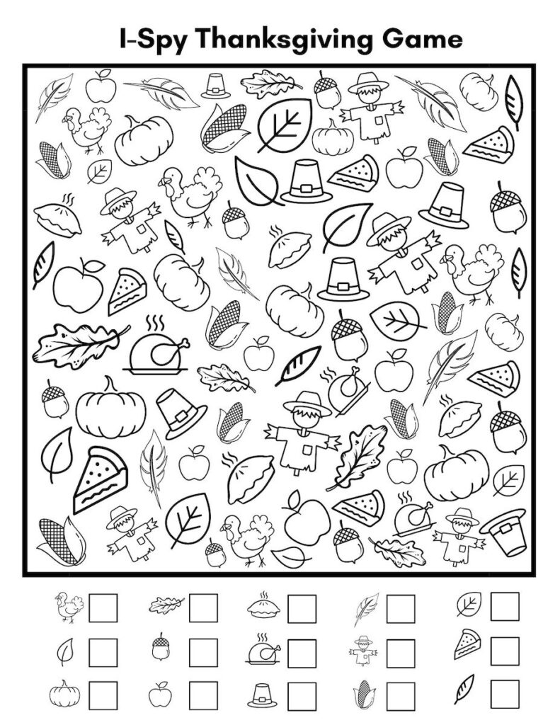 Free I Spy Thanksgiving Printables Your Kids Will Love! - Originalmom in Thanksgiving Hidden Pictures Worksheets