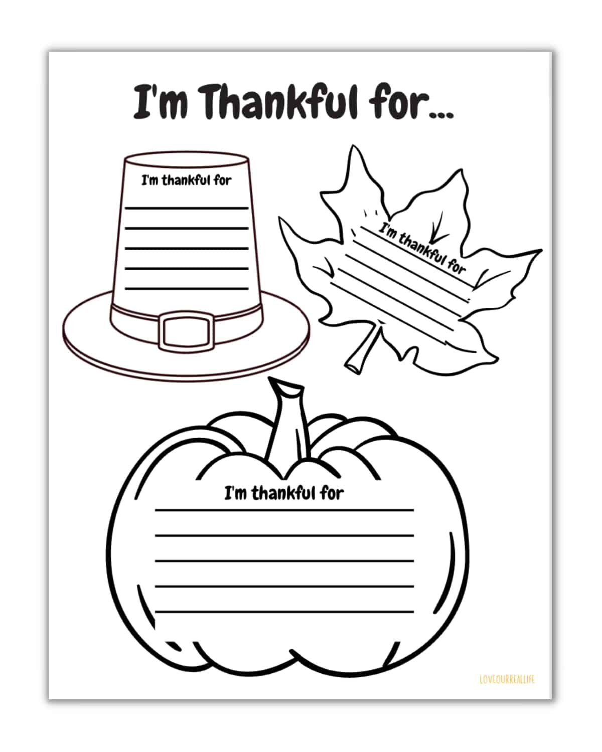 Free I&amp;#039;M Thankful For Printable And Worksheets For Kids ⋆ Love throughout Thanksgiving What Are You Thankful For Worksheet