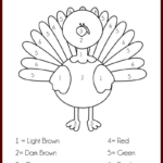 Free Printable Colornumber Turkey + Thanksgiving Activities With Regard To Thanksgiving Crafts And Worksheets