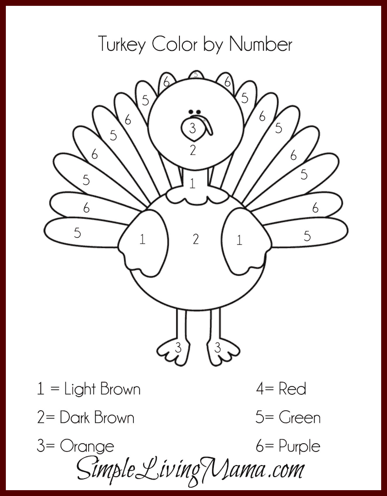 Free Printable Colornumber Turkey + Thanksgiving Activities with regard to Thanksgiving Crafts And Worksheets