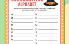 Free Printable Thanksgiving Alphabet Game regarding Thanksgiving Games Worksheets