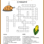 Free Printable Thanksgiving Crossword In Thanksgiving Crossword Puzzle Worksheet