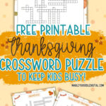 Free Printable Thanksgiving Crossword Puzzle With Answer Key With Regard To Super Teacher Worksheets Thanksgiving Crossword