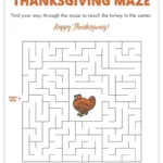 Free Printable Thanksgiving Maze   Thanksgiving Games And Activities For Thanksgiving Maze Worksheet