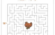 Free Printable Thanksgiving Maze - Thanksgiving Games And Activities for Thanksgiving Maze Worksheet