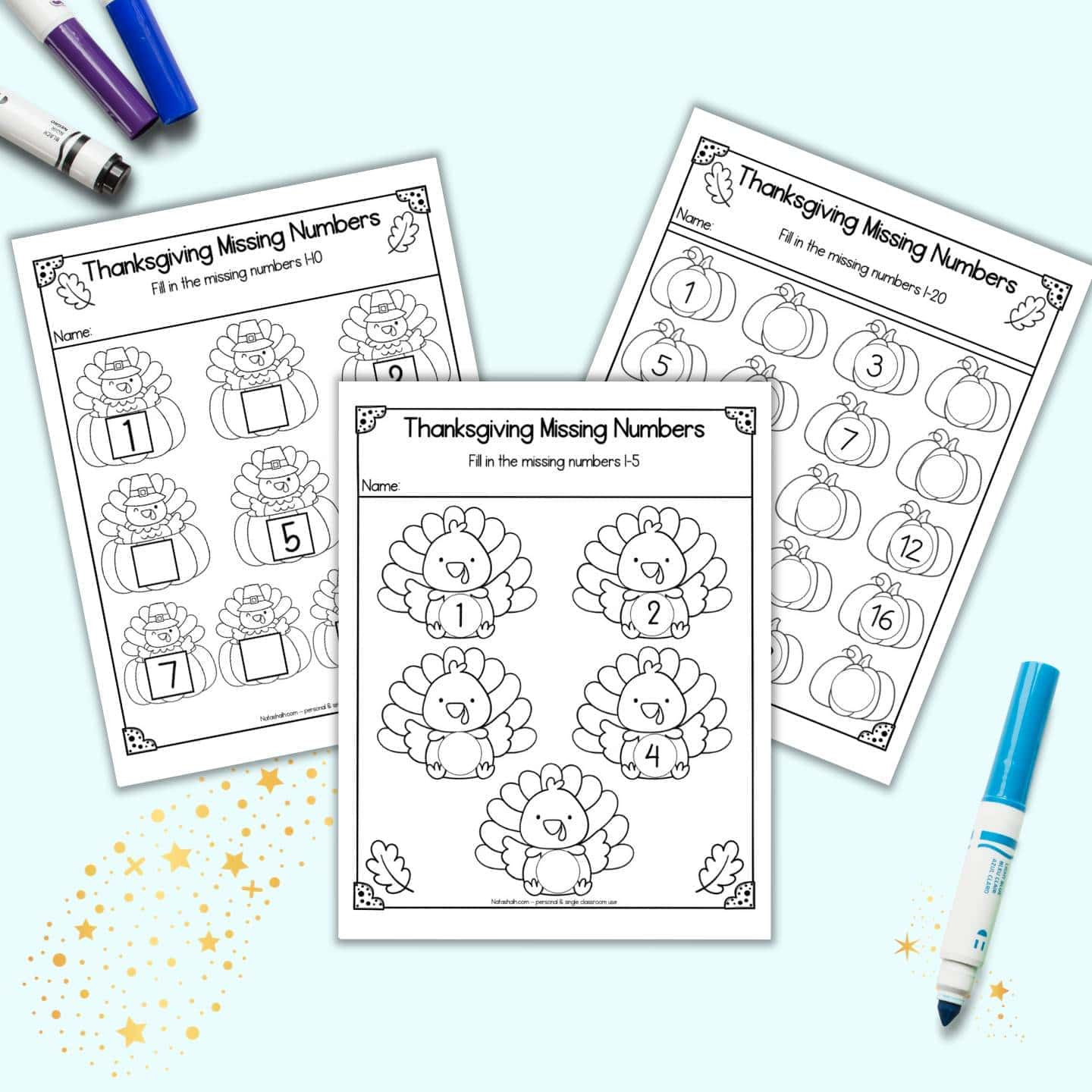Free Printable Thanksgiving Missing Number Worksheets - The with Thanksgiving Integer Worksheet