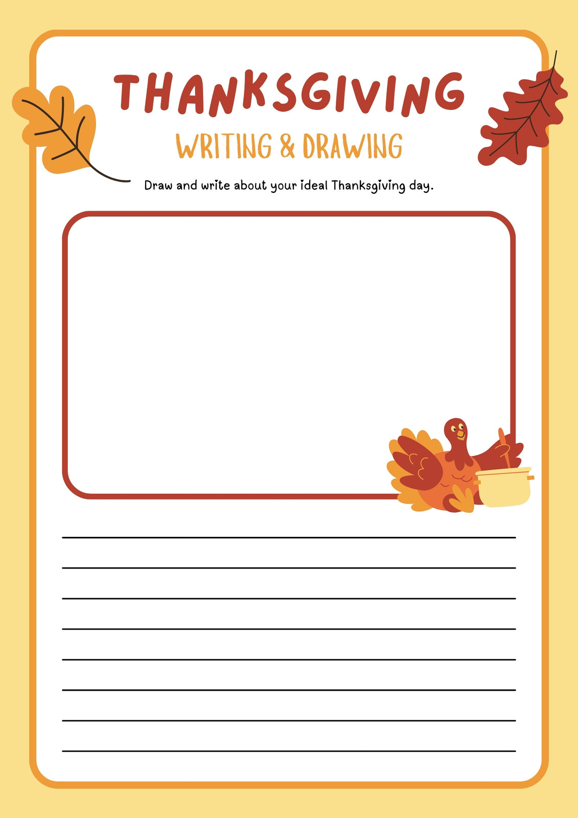 Free Printable Thanksgiving Worksheet Templates | Canva for Thanksgiving Creative Writing Worksheets