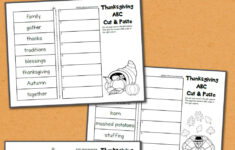 Free Thanksgiving Abc Order Cut And Paste throughout Thanksgiving Abc Order Worksheets