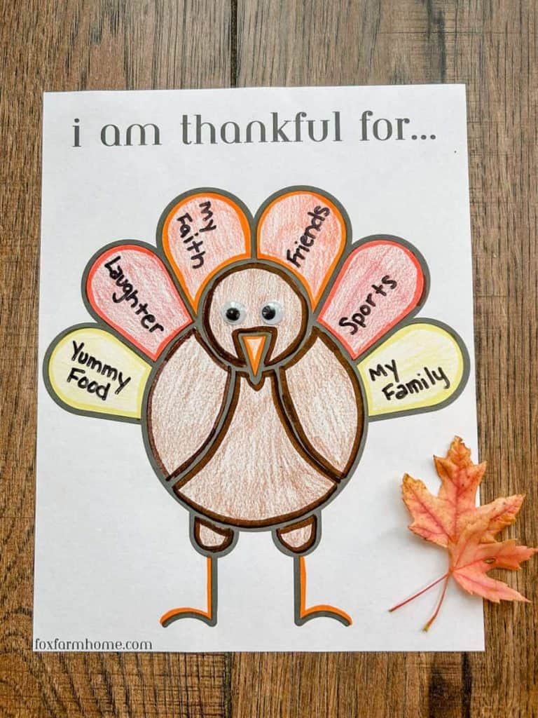 Free Thanksgiving &amp;quot;I Am Thankful For&amp;quot; Printable - Fox Farm Home throughout I Am Thankful For Worksheet Thanksgiving