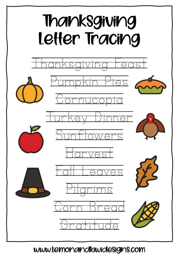 Free Thanksgiving Literacy Printables - Lemon And Kiwi Designs within Thanksgiving Spelling Worksheets