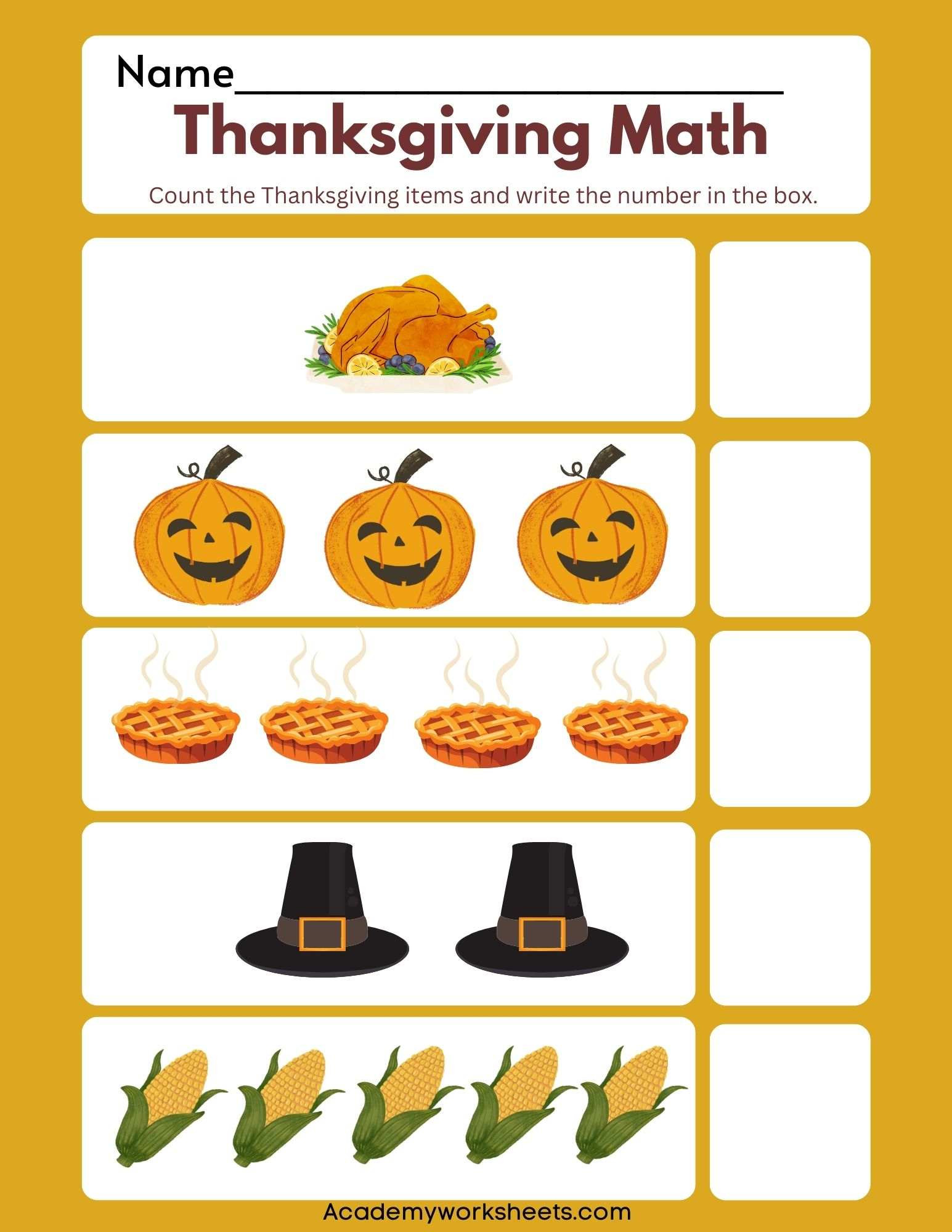 Free Thanksgiving Math Activities For Preschool Kids - Academy inside Thanksgiving Preschool Math Worksheets