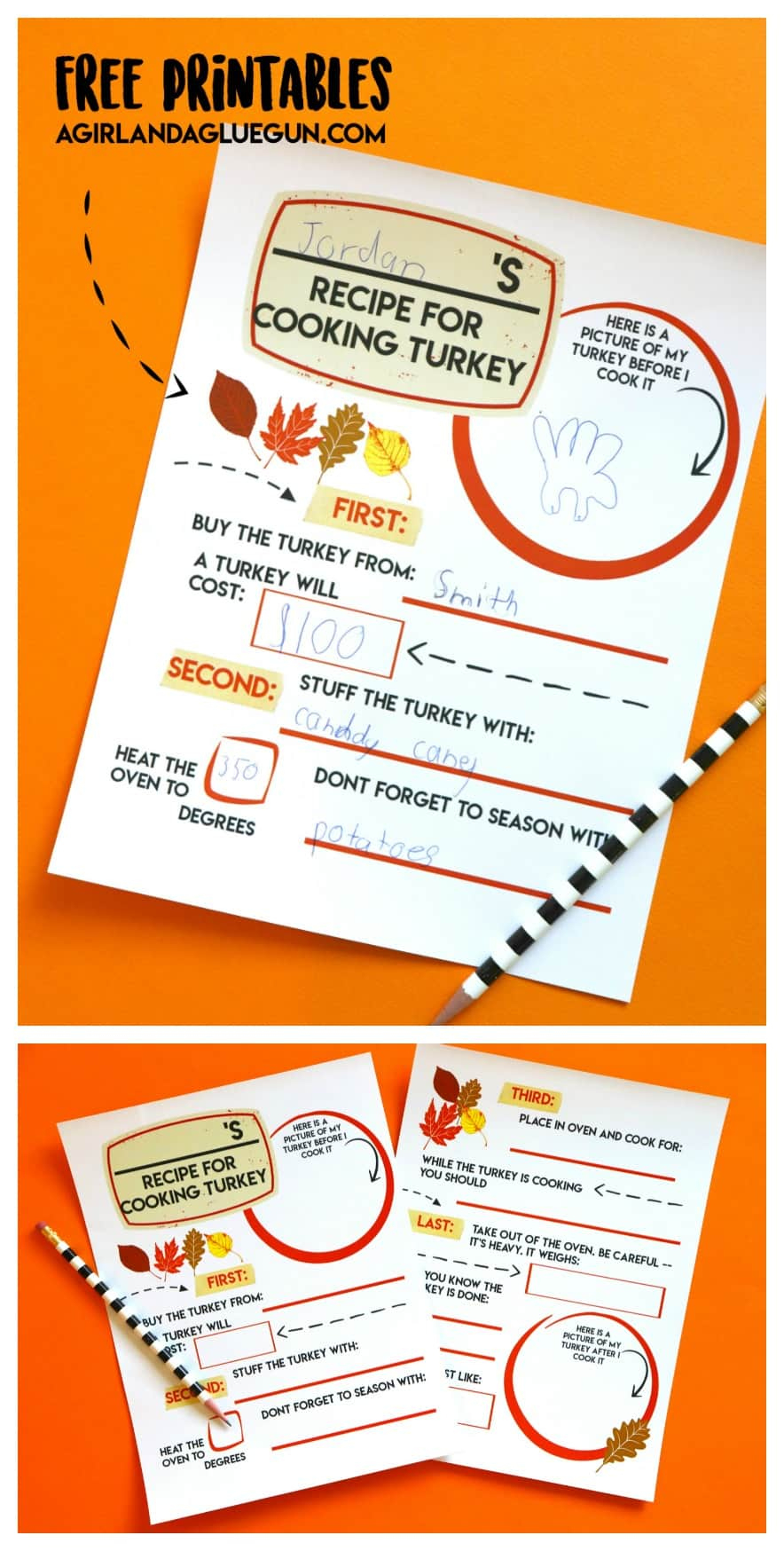 Funny How To Cook A Turkey Printable! - A Girl And A Glue Gun within How To Cook A Thanksgiving Turkey Worksheet