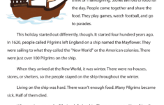 Grade 5 Thanksgiving Worksheets &amp; Printable pertaining to The History Of Thanksgiving Worksheet