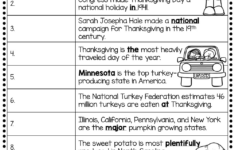 Grade 5 Thanksgiving Worksheets &amp; Printable throughout Thanksgiving Parts of Speech Worksheets