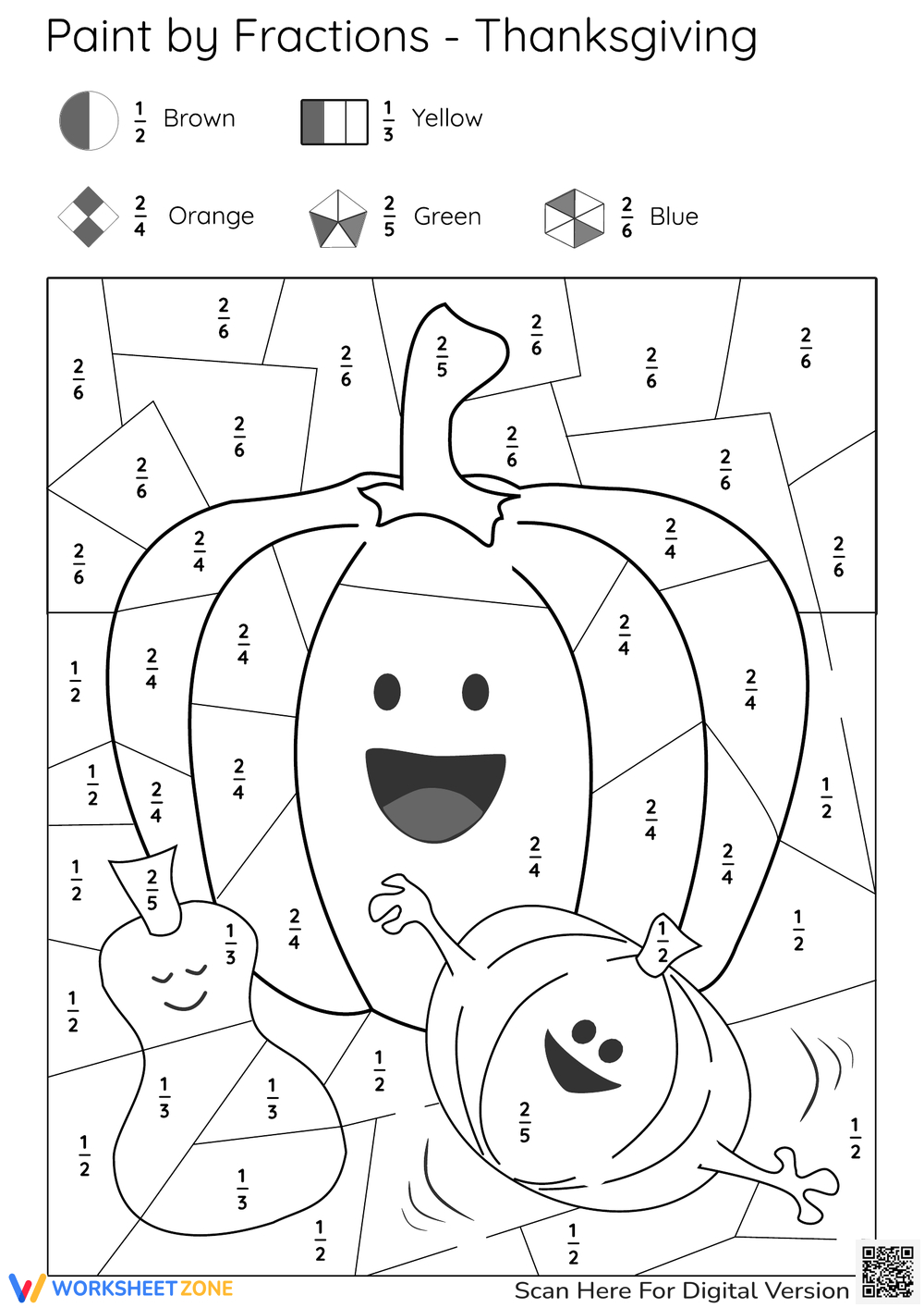 Grade 6 Thanksgiving Fraction Worksheets Worksheets inside Thanksgiving Fractions Worksheets