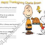 Happy Thanksgiving Charlie Brown   Esl Worksheethschneider Intended For A Charlie Brown Thanksgiving Worksheet
