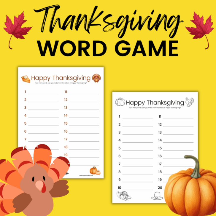 How Many Words Can You Make From Thanksgiving Worksheet