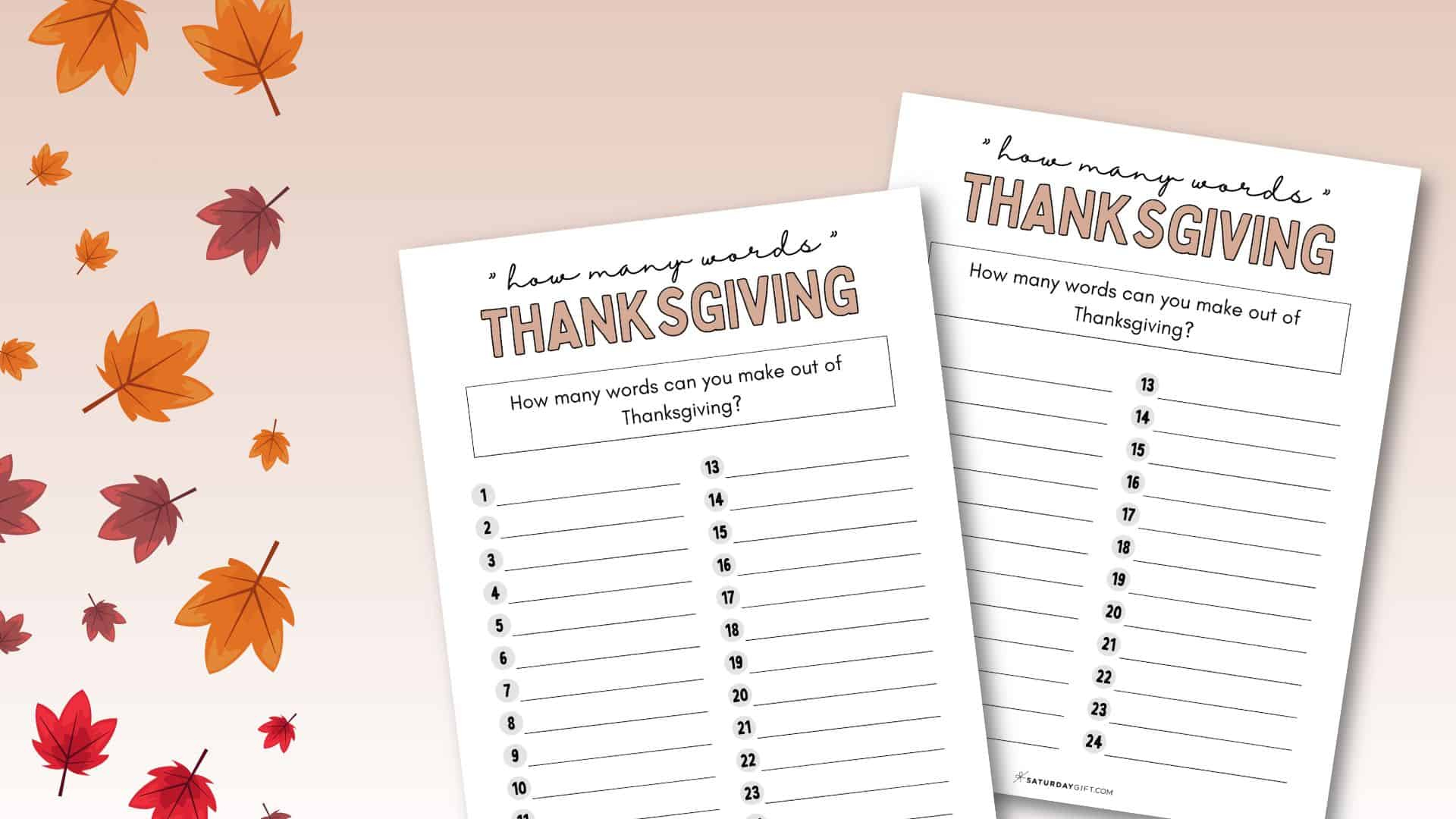 How Many Words Can You Make From Thanksgiving - Worksheet within How Many Words Can You Make Out Of Thanksgiving Worksheet