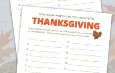 How Many Words Can You Make Out Of Thanksgiving - Free Printable inside How Many Words Can You Make Out Of Thanksgiving Worksheet
