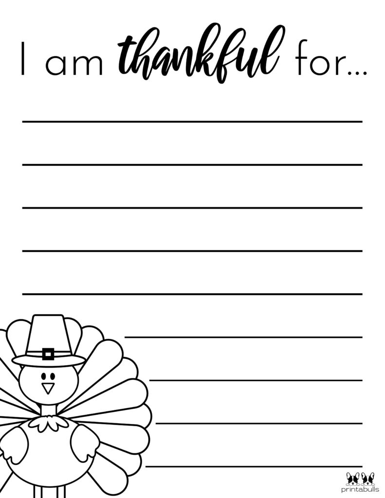 I Am Thankful For&amp;#039; Printables - 10 Unique Worksheets | Printabulls intended for I Am Thankful For Thanksgiving Worksheets