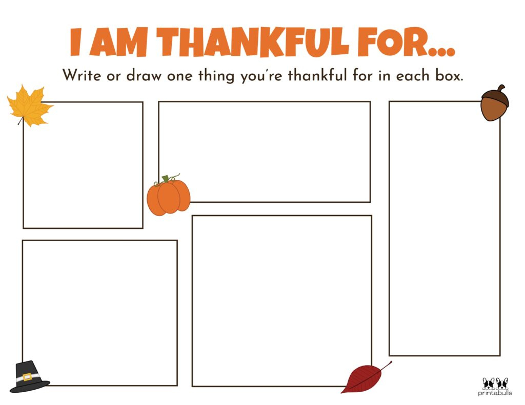I Am Thankful For&amp;#039; Printables - 10 Unique Worksheets | Printabulls regarding Thanksgiving What Are You Thankful For Worksheet