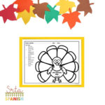 I Am Thankful Turkey Printable Spanish Class Craft Template   Srta Pertaining To Free Printable Spanish Thanksgiving Worksheets