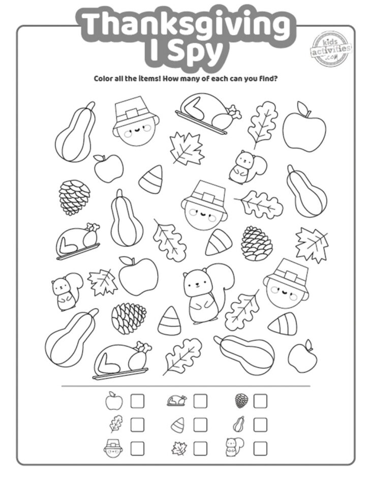 Free Printable Preschool Thanksgiving Worksheets