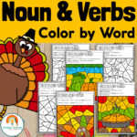 Noun And Verbs Worksheets | Thanksgiving Colorcode In Thanksgiving Verbs Worksheet