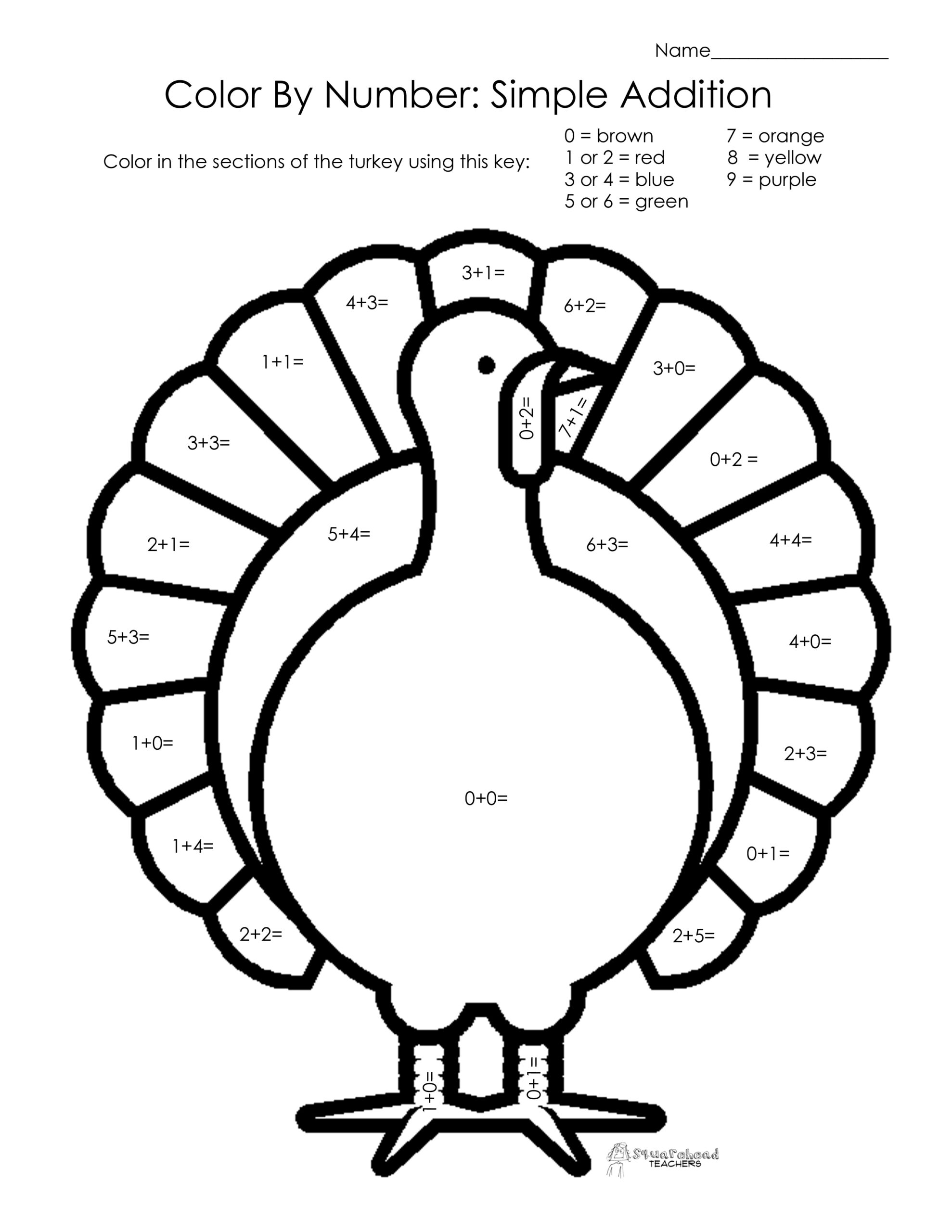 November Math Worksheets - Thanksgiving Math - Kindergarten And for Thanksgiving Math Worksheets 1st Grade