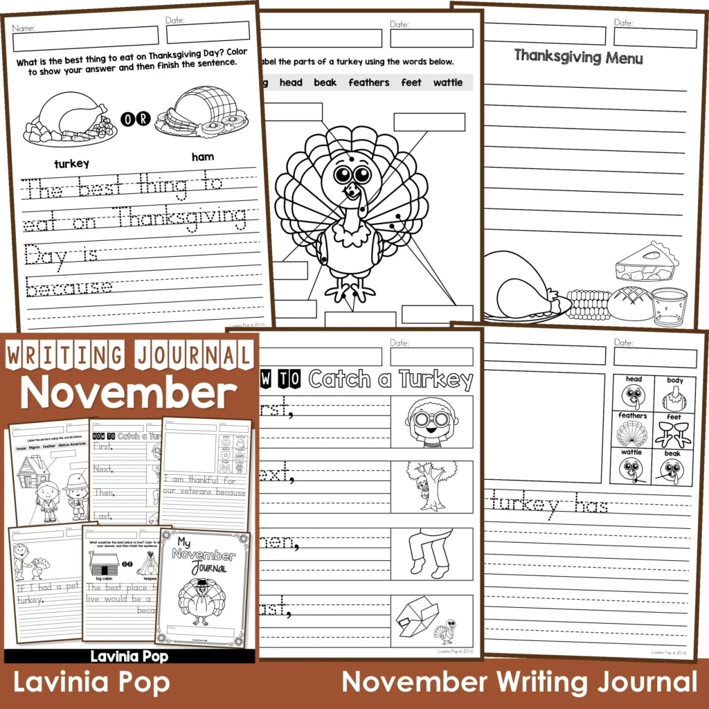 November Writing Journal - In My World inside Thanksgiving Main Idea Worksheets