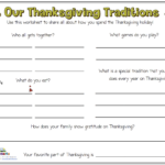 Our Thanksgiving Traditions [F] In Thanksgiving Therapy Worksheets
