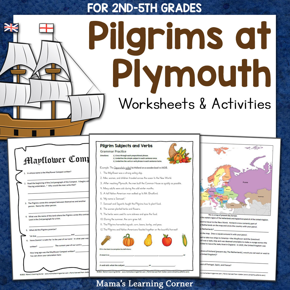 Pilgrims At Plymouth Thanksgiving Worksheets For 2Nd-5Th Graders pertaining to Thanksgiving Worksheets For 5Th Grade