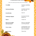 Printable Grade 6 Thanksgiving Idioms Worksheets Worksheets Within Thanksgiving Idioms Worksheet