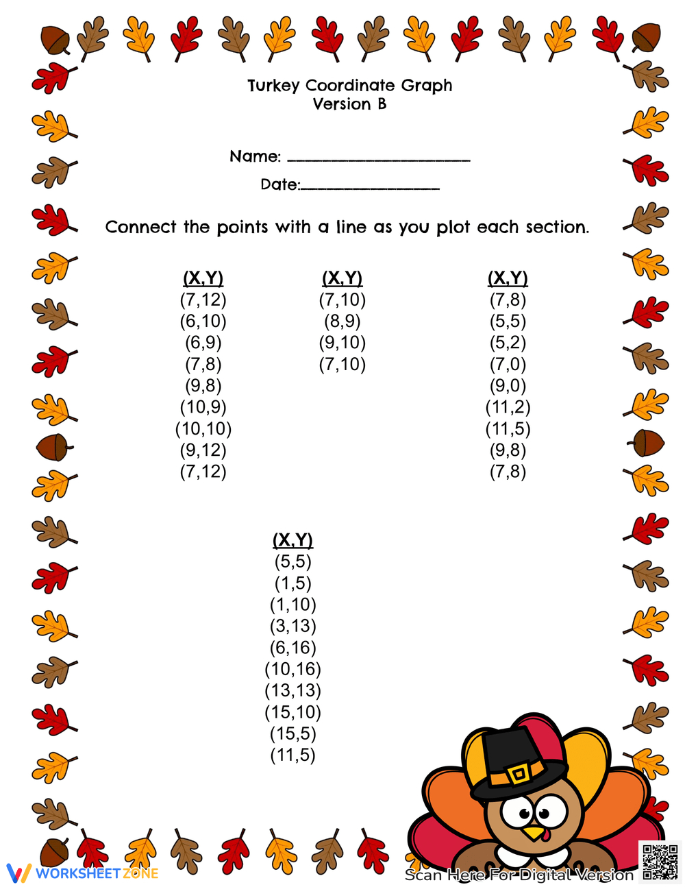 Printable Thanksgiving Plotting Point Worksheets Worksheets inside Thanksgiving Coordinate Graphing Worksheets