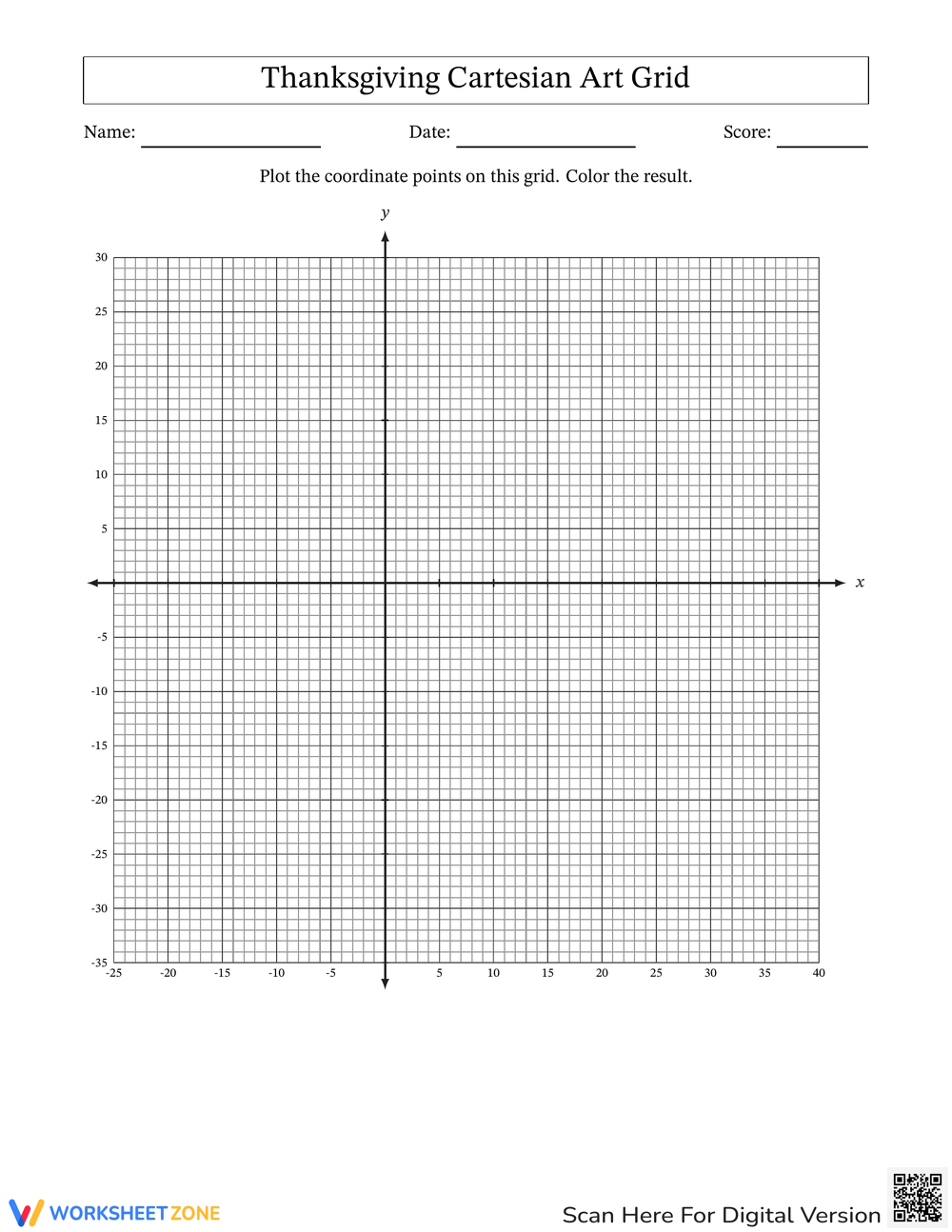 Printable Thanksgiving Plotting Point Worksheets Worksheets inside Thanksgiving Plotting Point Worksheet