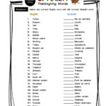 Spanish Thanksgiving Vocabulary Matching Worksheet & Answer Key Throughout Thanksgiving In Spanish Worksheets