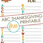 Thankful Abcs Printable Is Perfect For Thanksgiving!   Written Reality Intended For Thanksgiving Abc Worksheets