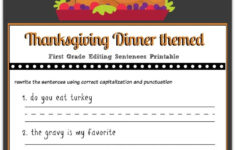 Thanksgiving 1St Grade Editing Printable - Gym Craft Laundry with Thanksgiving Editing Worksheet