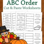 Thanksgiving Abc Order Cut And Paste Worksheets   Mamas Learning Within Thanksgiving ABC Worksheets