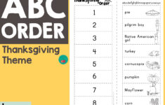 Thanksgiving Abc Order with Thanksgiving ABC Order Worksheets