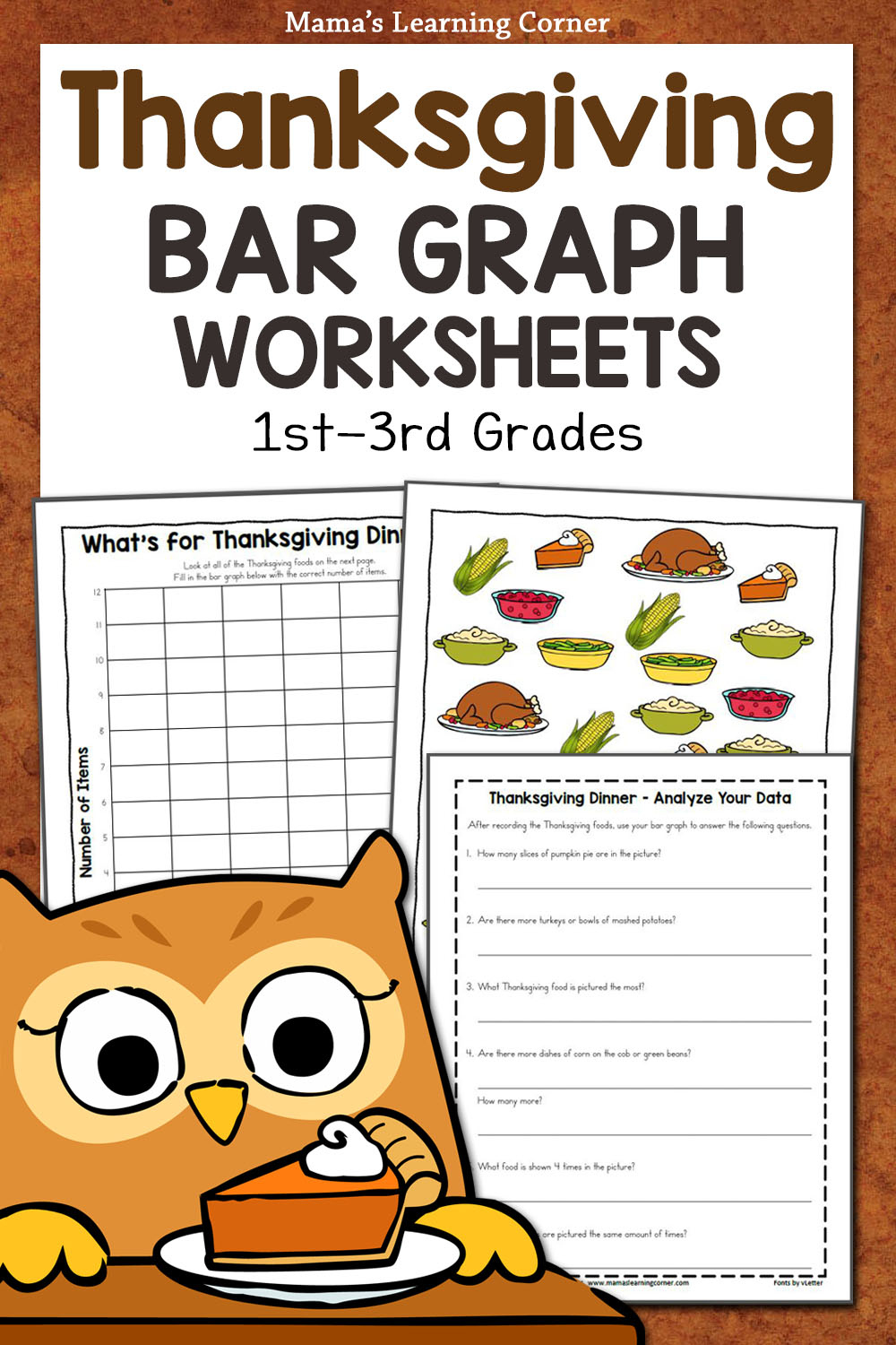 Thanksgiving Bar Graph Worksheet Packet - Mamas Learning Corner regarding Thanksgiving Graph Worksheets